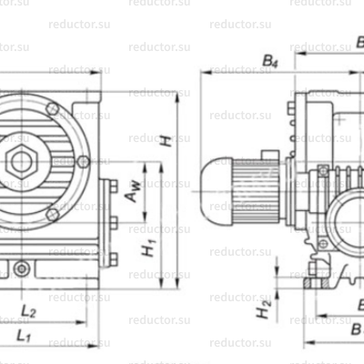 Мотор-редуктор МЧ2-160/80 — Габаритные и присоединительные размеры